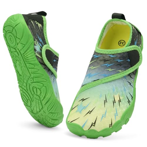 Image of Kids Water Shoes Boys Girls - Wide Toe Box Quick Dry Barefoot Shoes Breathable Non Slip Aqua Athletic Sneakers for Swim Beach Pool Kayak Hiking Sand Walking Travel Essentials (Little Kid /Big Kid)