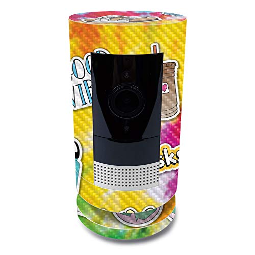 MightySkins Carbon Fiber Skin for Ring Stick Up Cam Battery - VSCO Girl | Protective, Durable Textured Carbon Fiber Finish | Easy to Apply, Remove, and Change Styles | Made in The USA