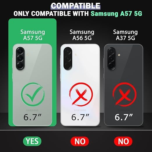 Image of AESTMO Tough Armor Samsung Galaxy A57 5G Bumper Back Case Cover | Ring Holder & Sliding Camera Shield Cover | 360 Degree Protection Back Case Cover for Samsung Galaxy A57 5G (Black)