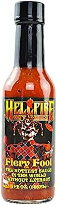 Hellfire Hot Sauce Fiery Fool - The Hottest Sauce in The Universe Without Extract