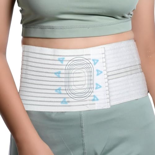 Image of Wonder Care Polyester Umbilical White Hernia Belt Pain Relief Support Brace With 1 Removable Compression Pad For Men & Women (4Xl)