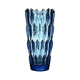 Parlamain Modern Blue Glass Vase, Decorative Glacier-Shaped Vase for Home Decor, Mantel, Living Room...