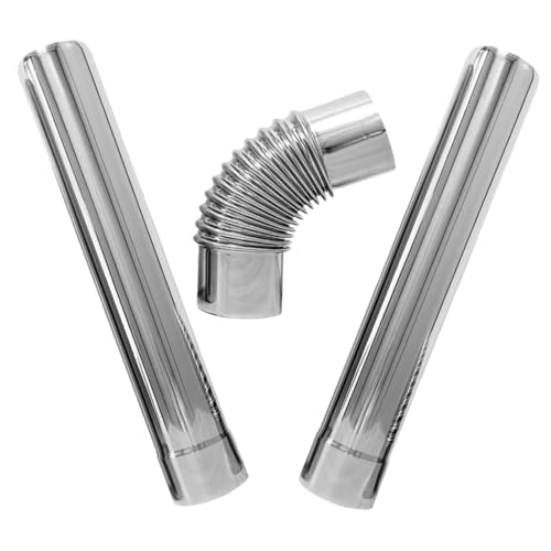 3Pcs Stainless Steel Flue Kit with Elbow Connector Straight Tube for Gas Water Heaters Durable Exhaust for Efficient Ventilation