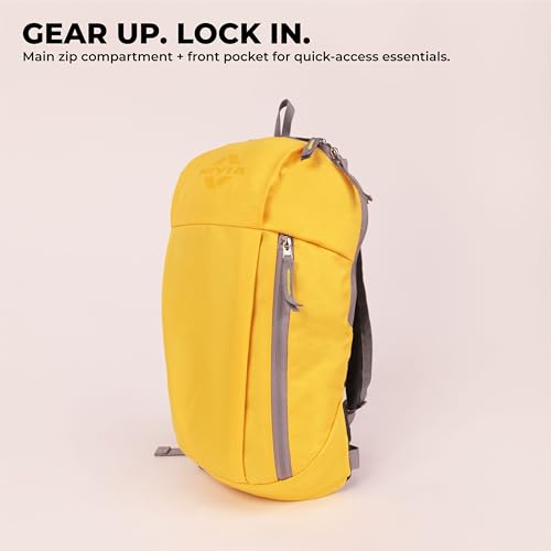 Image of Nivia Pulse Junior 2.0 Backpack For Men & Women, Water-Resistant Sports Backpack, Lightweight, Durable 600D Polyester, Double-Zip Main Compartment & Secure Front Pocket, Capacity-10 Litres