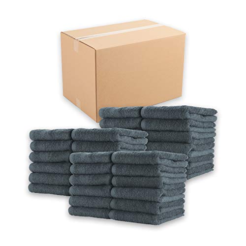 Image of Arkwright Bleach Resistant Salon Towels Bulk - 100% Cotton Hair Towels, Soft, Absorbent, Quick Dry Spa & Barber Towels for Hair Stylist, Nail Salon & Esthetician, 16 x 27, Charcoal (Case of 144)