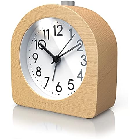 CSL - Wecker analog ohne Ticken - halbrund - Holz hell Cover
