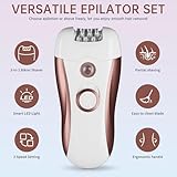Epilator for Women - 4 in 1Face Epilator for Women with LED Light - Smooth Glide Facial Hair Remover for Face/Chin/Body/Bikini Area/Legs/Arm Portable Hair Shaver Trimmer Removal - Electric Foot File - Image 7