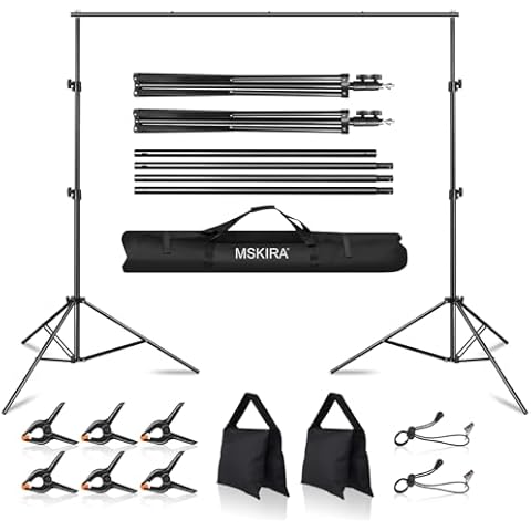 MSKIRA 10ft X 7.5ft Adjustable Backdrop Stand Kit Cover