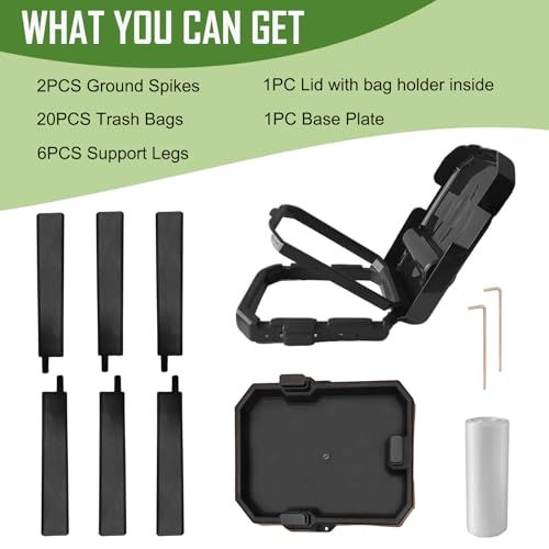 Image of Collapsible Trash Bag Holder with 20 Pcs Trash Bags, Portable Trash Can with Trash Bag Storage, Waste Bin for Camping, RV, Picnics, Home and Recycling
