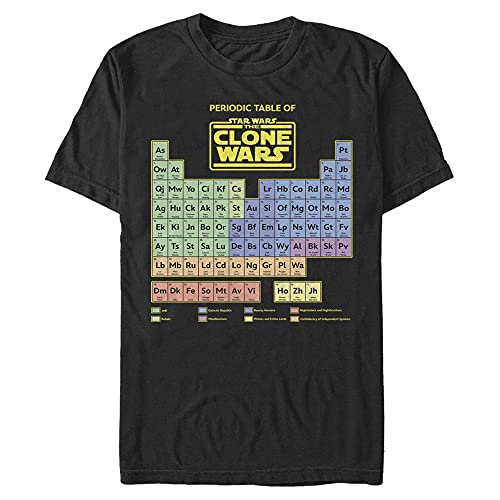 Star Wars Mens Big & Tall Clone Wars Table T-Shirt, Black, 3X-Large