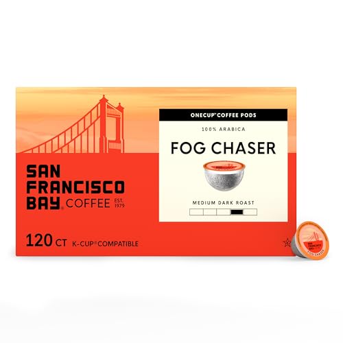 Image of San Francisco Bay Coffee - Medium-Dark Roast - Fog Chaser (120 ct) - Single Serve Coffee Pods, Commercially Compostable, K Cup Compatible