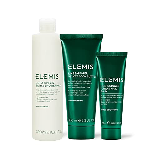 ELEMIS Lime & Ginger Body Care Trio, 3-Piece Luxury Body Care, Gift Set Includes: Hydrating Lime & Ginger Bath & Shower Milk, Nourishing Lime & Ginger Body Butter, and Lime & Ginger Hand & Nail Balm - Image 4