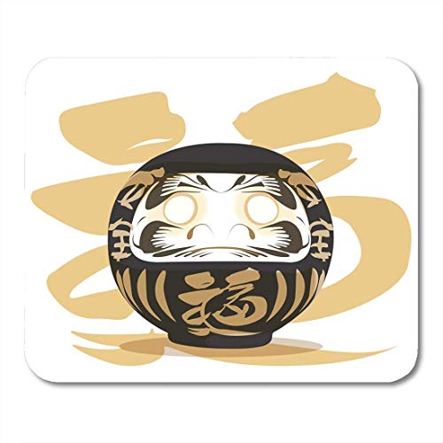 Preisvergleich Produktbild Mauspad Schwarz Japanische Puppe Glückssymbol Alphabet im traditionellen Mauspad für Notebooks, Desktop-Computer Mausmatten, Büromaterial