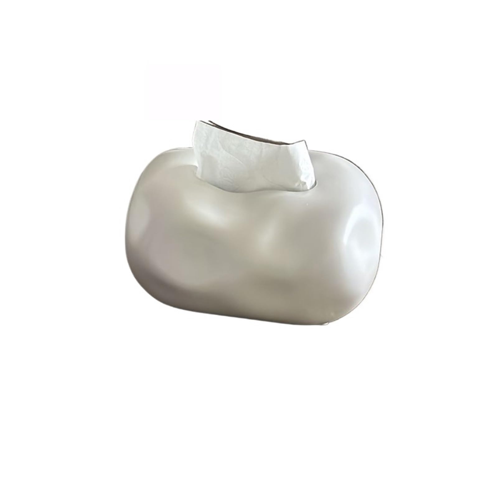 Tissue Case Creative Ceramic Tissue Box Cover Home Hotel Decoration Ornaments Napkin Facial Dispenser Tissue Dispenser(White)