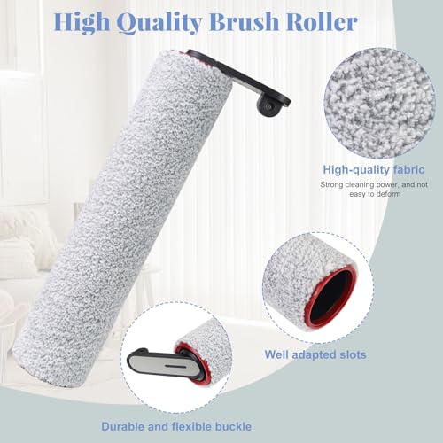 Image of Replacement Parts for Dreame H14, H14 Pro, H14 Dual Cordless Wet Dry Vacuum | NOT for Other Models. ONLY Fits H14, H14 Pro, H14 Dual. 2 Roller Brushes, 2 Filters & 1 Cleaning Brush