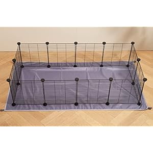 LURIVA-DIY-Guinea-Pig-Cage-with-Mat-Small-Animal-Playpen-with-Mat-Pet-Playpen-Rabbit-Cage-Small-Animal-Cage-Puppy-Dog-Playpen-Indoor-Outdoor-Metal-Wire-Yard-Fence12-X-12-Inch-12-Panels-Black