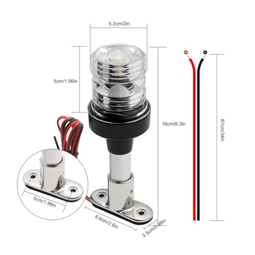 Luz de señal LED plegable de barco para evitar colisiones 2