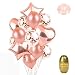 Rose Gold Balloons, Ztent Foil Balloons Decorations & Latex Premium Balloon Set with Confetti 14Pcs - 18&12 inches, 3Styles + 1Ribbon -Perfect for Weddings, Birthdays, Bridal Shower, Bachelorett