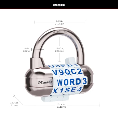 Image of Master Lock Locker Lock, Set Your Own Word Combination Padlock, White, 2 Pack, 1534WHTEC2