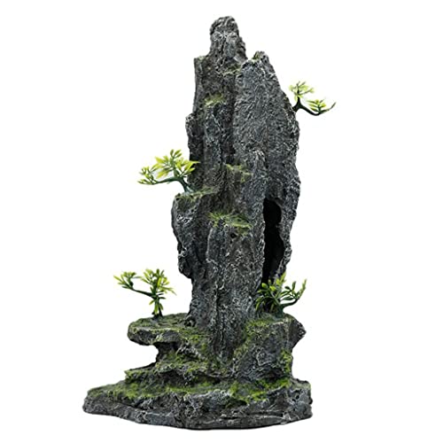 HIONJIN Fish Tank Landscaping Creative Simulation Resin Aquarium Rockery Ornament
