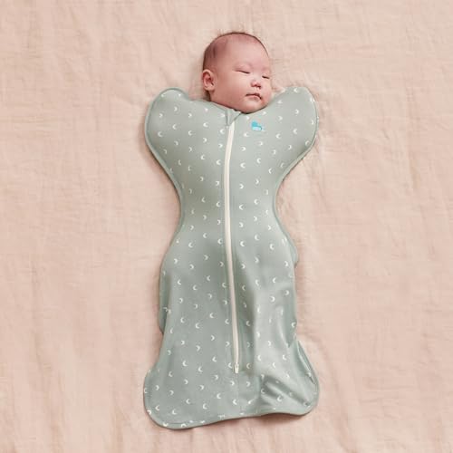 Image of Love to Dream Swaddle Up Original, Arms Up Position, Light and Ultra Breathable Cotton - Wearable Blanket - 1.0 TOG - (20-24C) Ideal for Moderate Temps, Medium 13-19lbs, Moon Olive