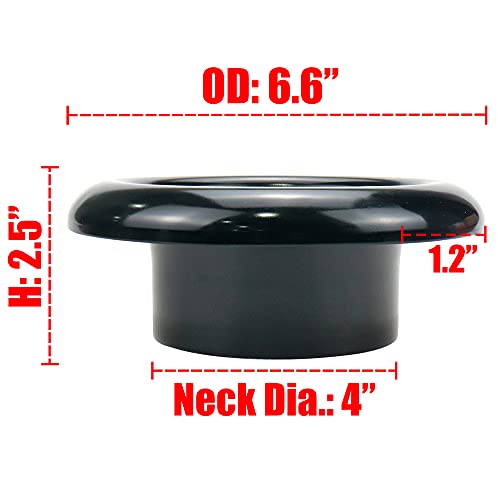 Modengzhe 4-inch Bellmouth Type Aluminum Velocity Stack Adapter, Air Intake Horn Air Inlet Decorative Cover (Black) by Modengzhe - Image 2