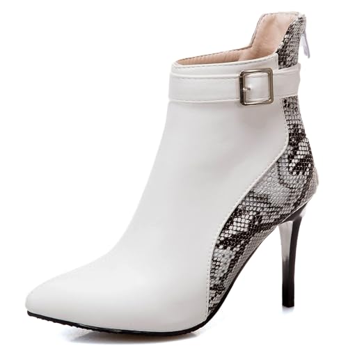 Bottines femme talon aiguille chic pointu noir élégant avec zip soirée