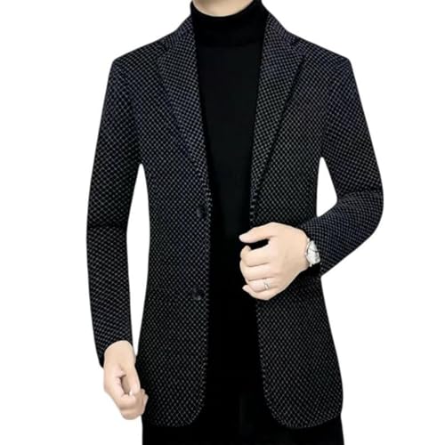 Blazer décontracté pour homme en coton léger veste droite col tailleur couleur unie