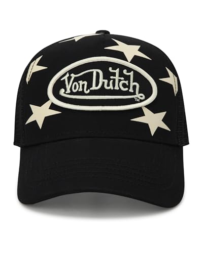 Image of Von Dutch Womens and Mens Trucker Hat - Mesh Back Curved Brim Americana Hats for Men and Women with Snap Back Closure