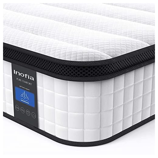 Inofia Queen Mattress, 10 Inch Hybrid Innerspring Double Mattress in a Box, Cool Bed with Breathable Soft Knitted Fabric Cover