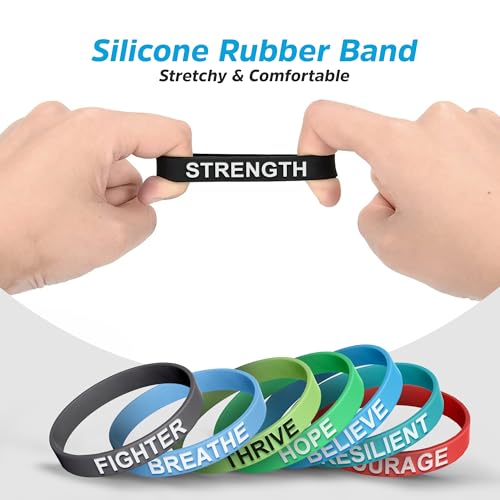 Solza Silicone Wristbands Rubber Band Bracelets - Fun Motivational Wristbands for Kids and Adults