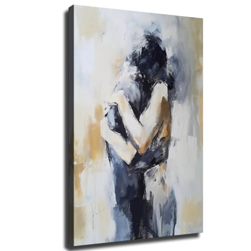 Framed Faceless Woman Portrait, Original Abstract Oil Painting on Canvas,Abstract