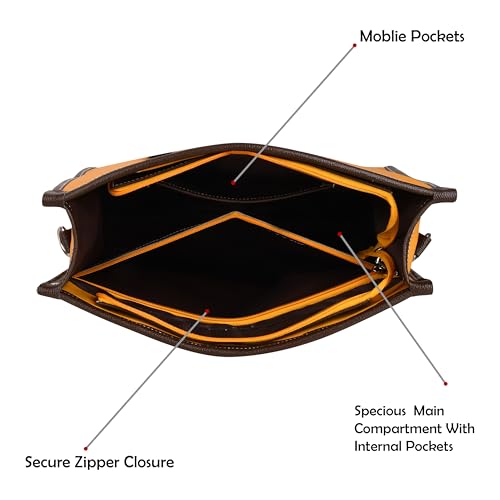 Image of ProArch Leather Core Strip Purse for Women Shoulder Bag for Women and Girls | Anti-Theft Pocket Slick Flap | Backpack Handbag
