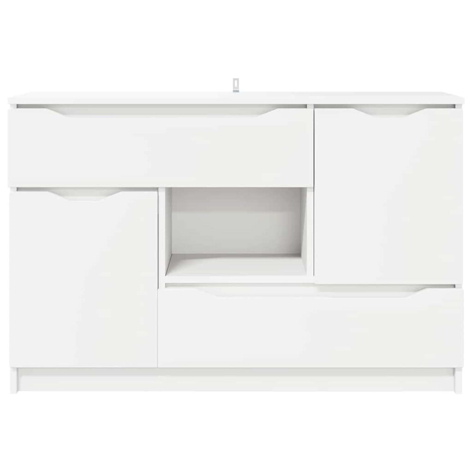 Buffet blanc avec tiroirs et portes, en bois, 100 cm de large, 65,6 cm de haut, 30 cm de profondeur, pour les espaces de vie modernes