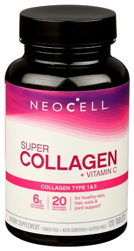 Neocell Super Collagen Type 1 and 3 plus Vitamin C Tablets, 120 Count
