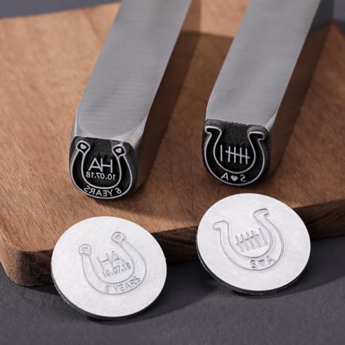 La mejor comparación de Troqueles de golpe para comprar hoy. 47 Sello de metal personalizado, troquel pequeño para marcar joyas, sello de monograma, sello de grabado de metal, 2 mm a 34 mm
