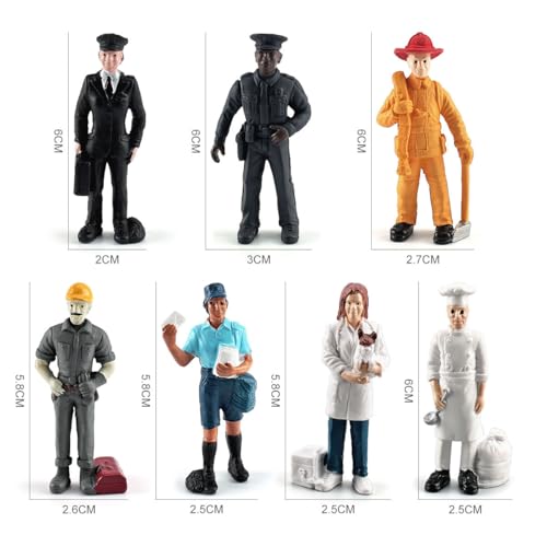 Ieron 7-częściowy zestaw do zabawy z figurkami osobowymi, figurka, weterynarz, pilot, listonosz, piekarz, figura ludzka, model