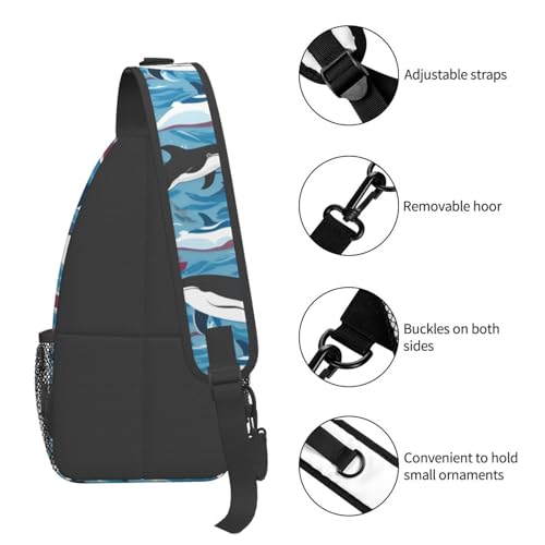 Mochila tipo bandolera con diseño de ballena miniatura 5