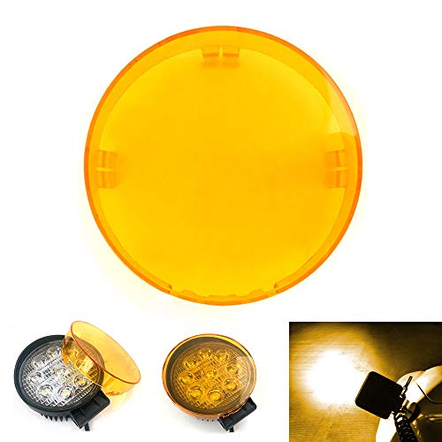 Work Light Lens Cover,1Pc Round Work Lamp Clear Yellow Lens Cover Flood Beam Spot Beam for Round 27W LED Work Light by LEMIL