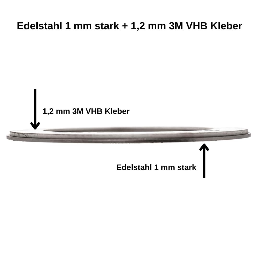 stahl-design-tebart Cartel pictograma redondo 7,5 cm acero inoxidable autoadhesivo 3M superficie adhesiva grabada aspecto elegante señalización duradera sin tirar basura al inodoro, 7,5 x 7,5 x 0,1 cm