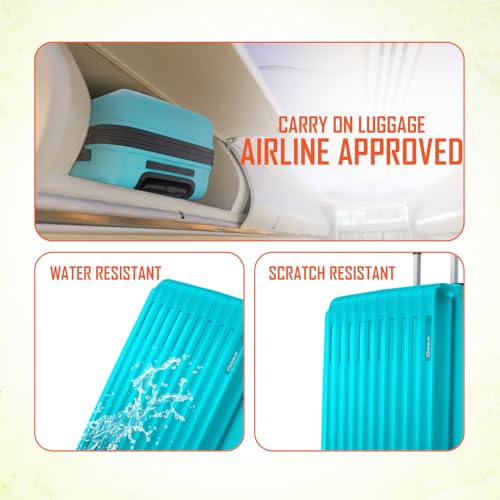 Image of Safari Cabin Genius Alley 55cm Trolley Bag Hard Case Polypropylene, 4 Spinner Wheels, 360 Degree Wheeling Carry on Luggage, Travel Bag, Suitcase for Travel, Trolley Bags for Travel, Scuba Blue