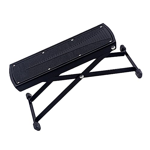 BESTonZON Guitar Footstool Pedal Portable Foot Rest for Guitar Height Adjustment Metal Footboard Slip Pad