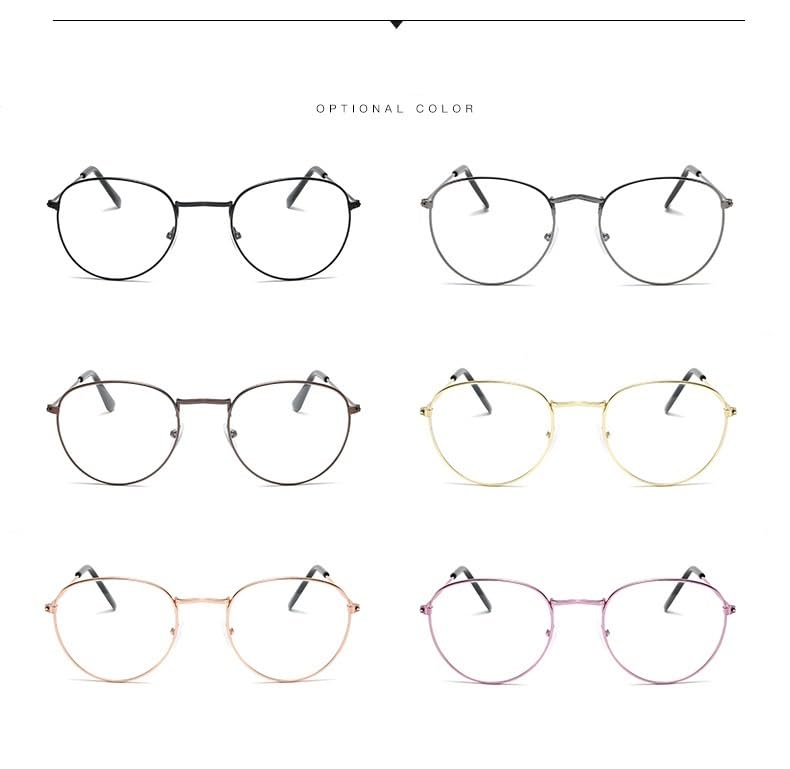Lunettes de Lecture Classiques en métal Anti-UV, Verres Plats Anti-lumière Bleue(C6,1.50)