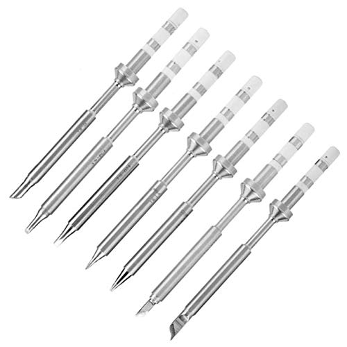 7 Types Soldering Iron Tip Kit for TS100 Soldering Iron, Portable Replacement Soldering Iron Kit, Mini Digital Soldering Iron Tip Welding Tools(silver)