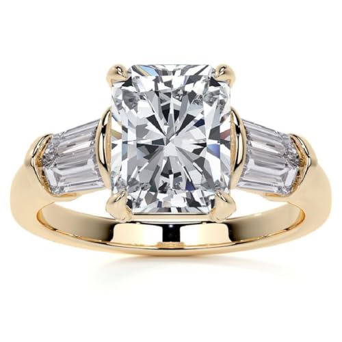 3 CT Radiant Cut Moissanite Engagement Ring for Women | Solitaire Multi Stone Wedding Bridal Ring | Handmade Diamond Jewelry | Anniversary Ring for Her/Gifts4