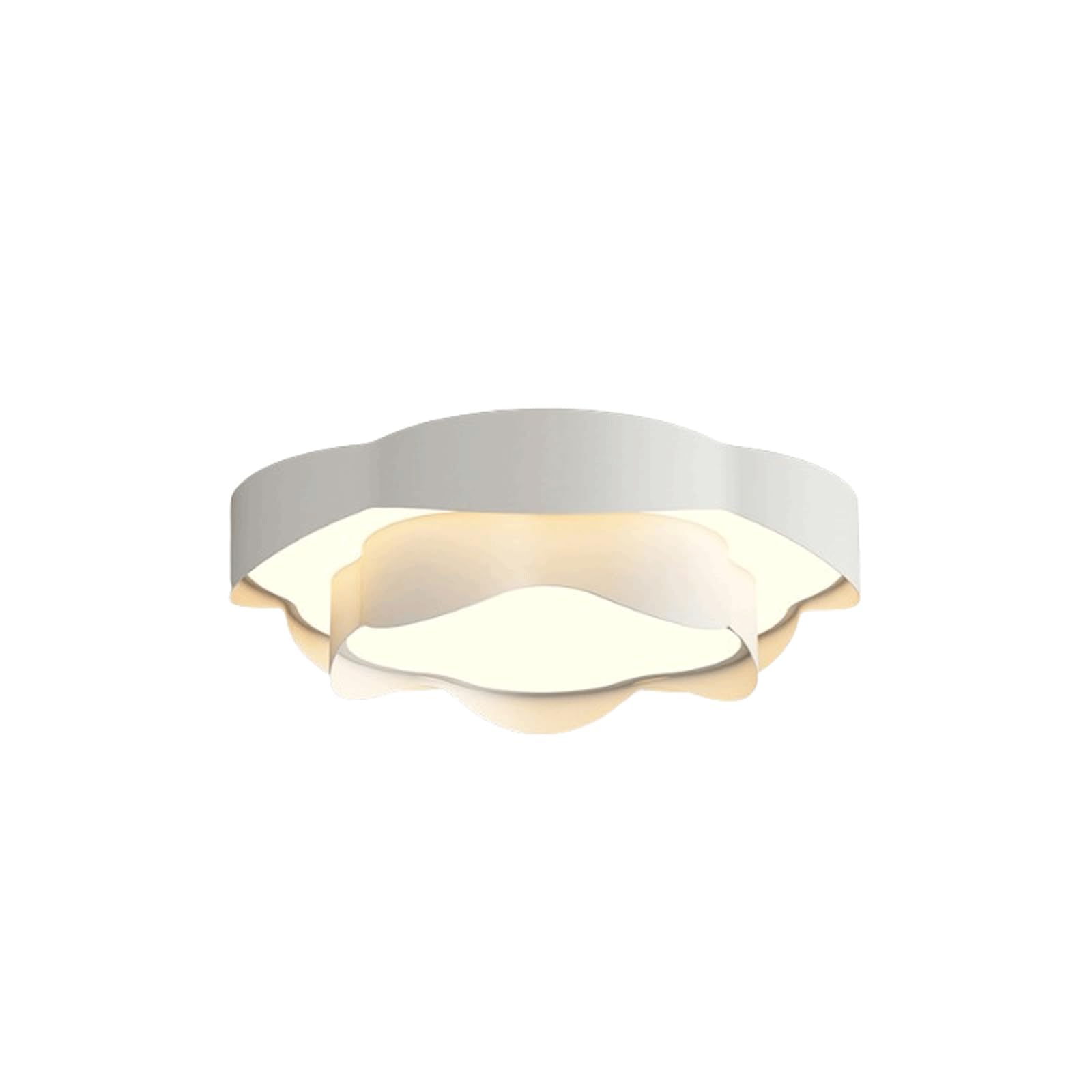 BKEKM Flush Mount Ceiling Light Fixture Dimmable 3000k/4500K/6000k Lighting Fixtures Modern Flower-Shaped Double-Layer Flower Ceiling Lamp(40cm)