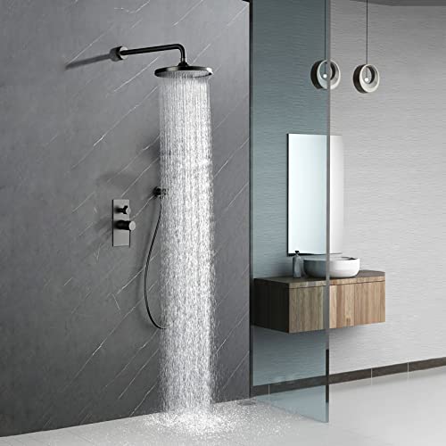 Robinet de douche encastré premium avec ensemble de douche à effet pluie