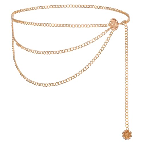 Multilayer Metal Waist Chain, Adjustable Gold Chain Belts Gold Chains Belt for Women for Dresses Jeans Trousers