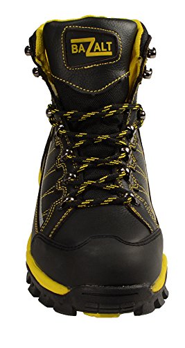Image of Bazalt MBM9122 Men's Lace-Up Black with Yellow Water and Frost Proof Leather Outdoor Boots, 7