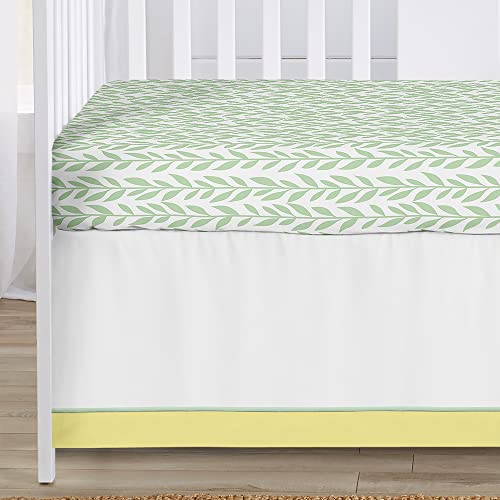 Image of Sweet Jojo Designs Yellow, Green and White Sunflower Boho Floral Baby Girl Nursery Crib Bedding Set - 4 Pieces - Farmhouse Watercolor Flower